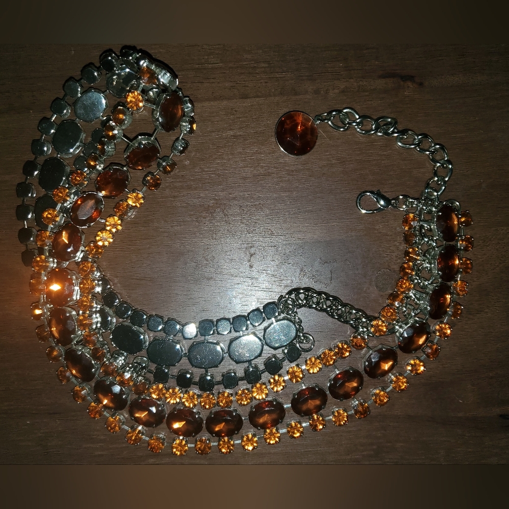 Elegant Silver and Amber Belt